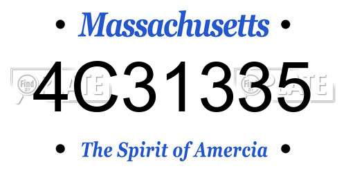4C31335 Massachusetts License Plate