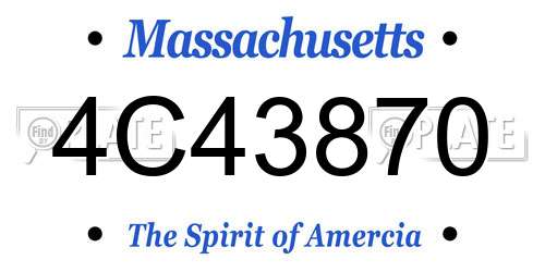 4C43870 Massachusetts License Plate