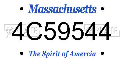 4C59544 Massachusetts License Plate