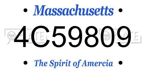 4C59809 Massachusetts License Plate