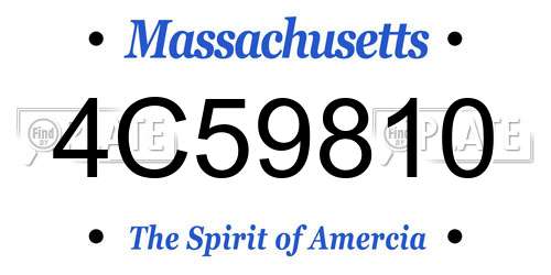4C59810 Massachusetts License Plate