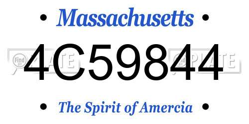 4C59844 Massachusetts License Plate