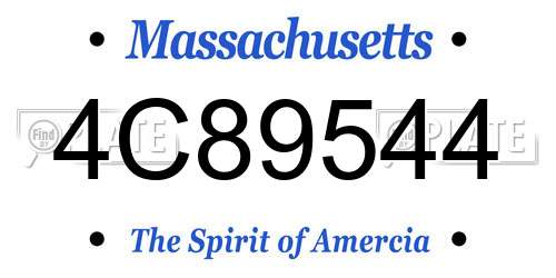 4C89544 Massachusetts License Plate