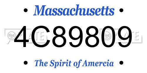 4C89809 Massachusetts License Plate