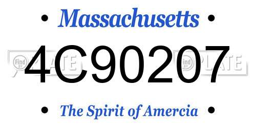 4C90207 Massachusetts License Plate