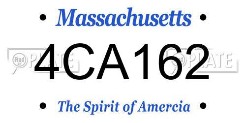 4CA162 Massachusetts License Plate