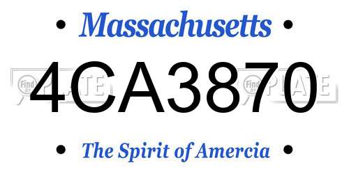 4CA3870 Massachusetts License Plate