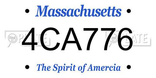 4CA776 Massachusetts License Plate