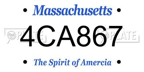 4CA867 Massachusetts License Plate