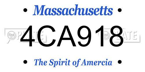 4CA918 Massachusetts License Plate