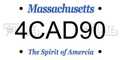 4CAD90 Massachusetts License Plate