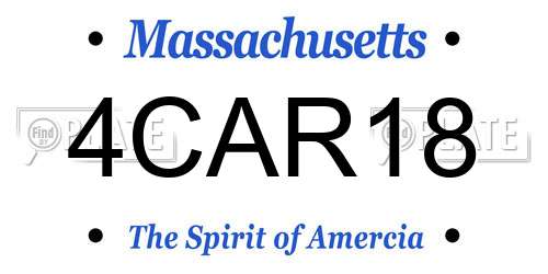 4CAR18 Massachusetts License Plate