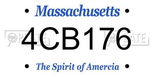 4CB176 Massachusetts License Plate