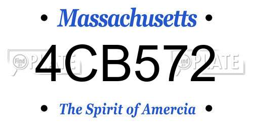 4CB572 Massachusetts License Plate