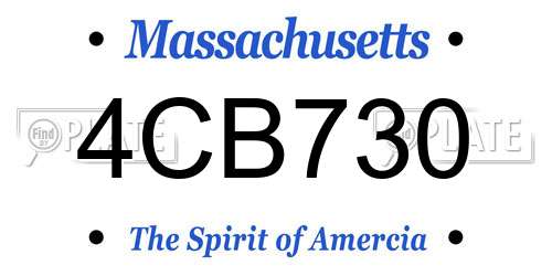 4CB730 Massachusetts License Plate