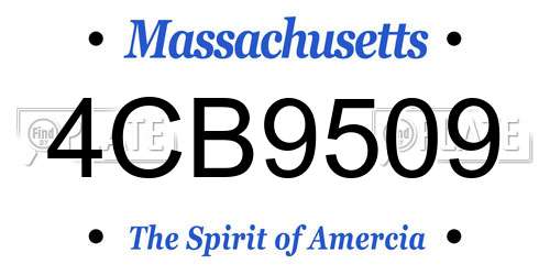 4CB9509 Massachusetts License Plate