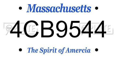 4CB9544 Massachusetts License Plate