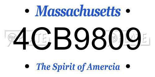 4CB9809 Massachusetts License Plate