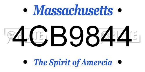 4CB9844 Massachusetts License Plate