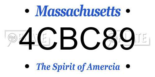 4CBC89 Massachusetts License Plate