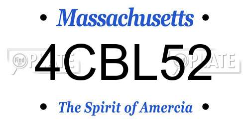 4CBL52 Massachusetts License Plate