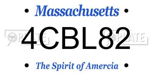 4CBL82 Massachusetts License Plate
