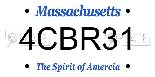 4CBR31 Massachusetts License Plate