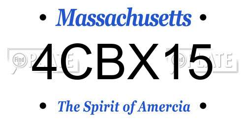 4CBX15 Massachusetts License Plate
