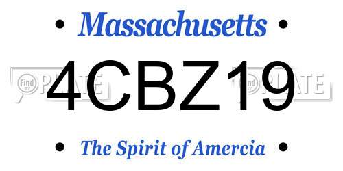 4CBZ19 Massachusetts License Plate