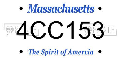 4CC153 Massachusetts License Plate
