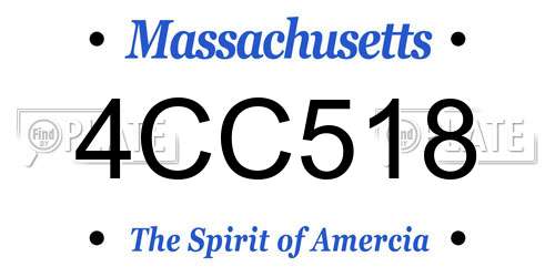 4CC518 Massachusetts License Plate