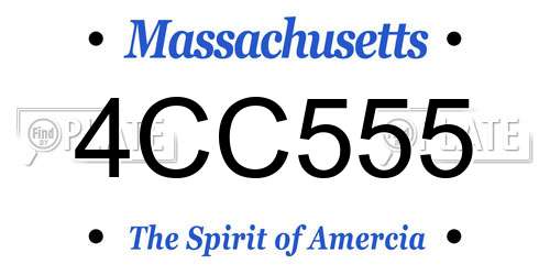 4CC555 Massachusetts License Plate