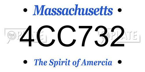 4CC732 Massachusetts License Plate