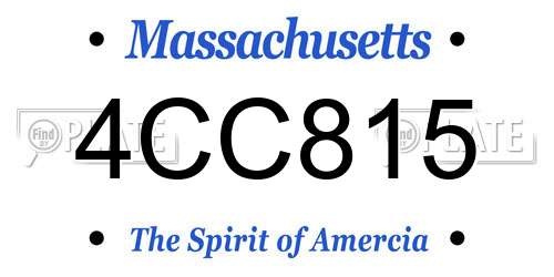 4CC815 Massachusetts License Plate