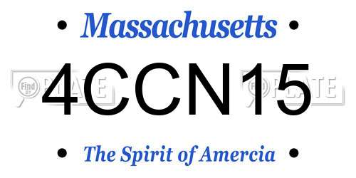 4CCN15 Massachusetts License Plate
