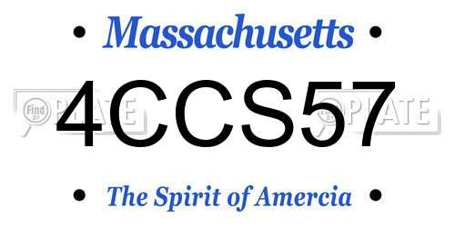 4CCS57 Massachusetts License Plate