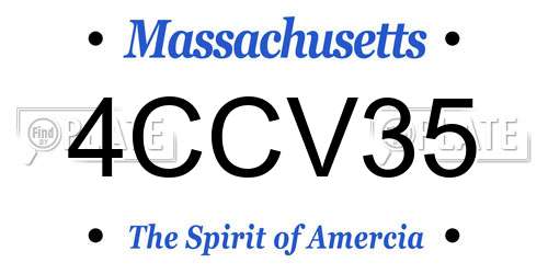 4CCV35 Massachusetts License Plate