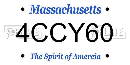4CCY60 Massachusetts License Plate