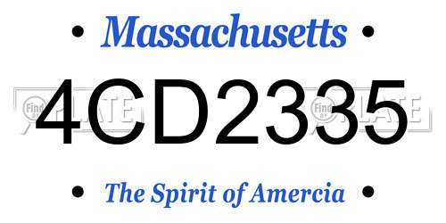 4CD2335 Massachusetts License Plate