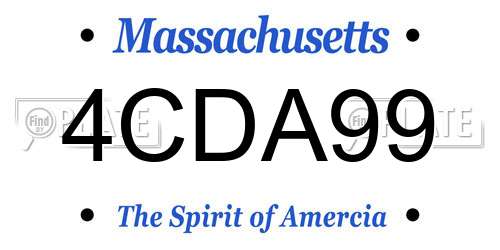 4CDA99 Massachusetts License Plate