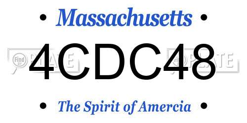 4CDC48 Massachusetts License Plate