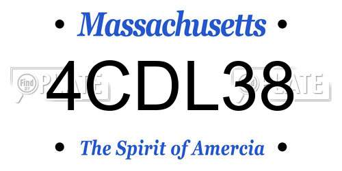4CDL38 Massachusetts License Plate