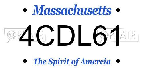 4CDL61 Massachusetts License Plate