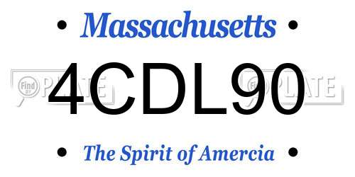 4CDL90 Massachusetts License Plate