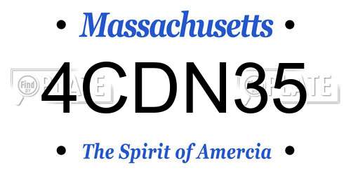4CDN35 Massachusetts License Plate