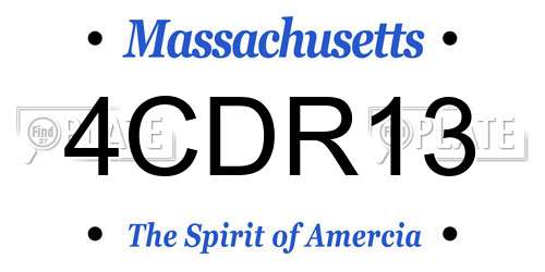 4CDR13 Massachusetts License Plate