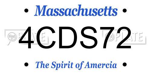 4CDS72 Massachusetts License Plate