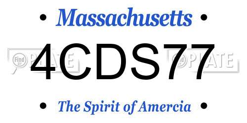 4CDS77 Massachusetts License Plate