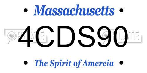 4CDS90 Massachusetts License Plate