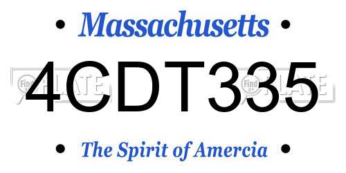 4CDT335 Massachusetts License Plate